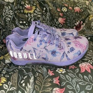 NoBull purple floral super fabric trainers